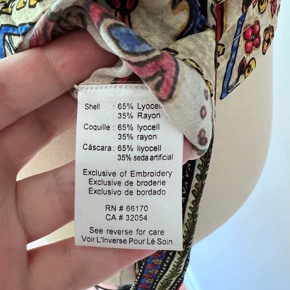 Anthropologie Vineet Bahl Meknes Embroidered Shirt, Boho Blouse with Tie Waist - Picture 8 of 10